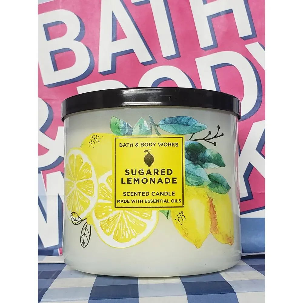 BBW Sugared Lemonade Large 3 Wick Candle Home Fragrance Decor
